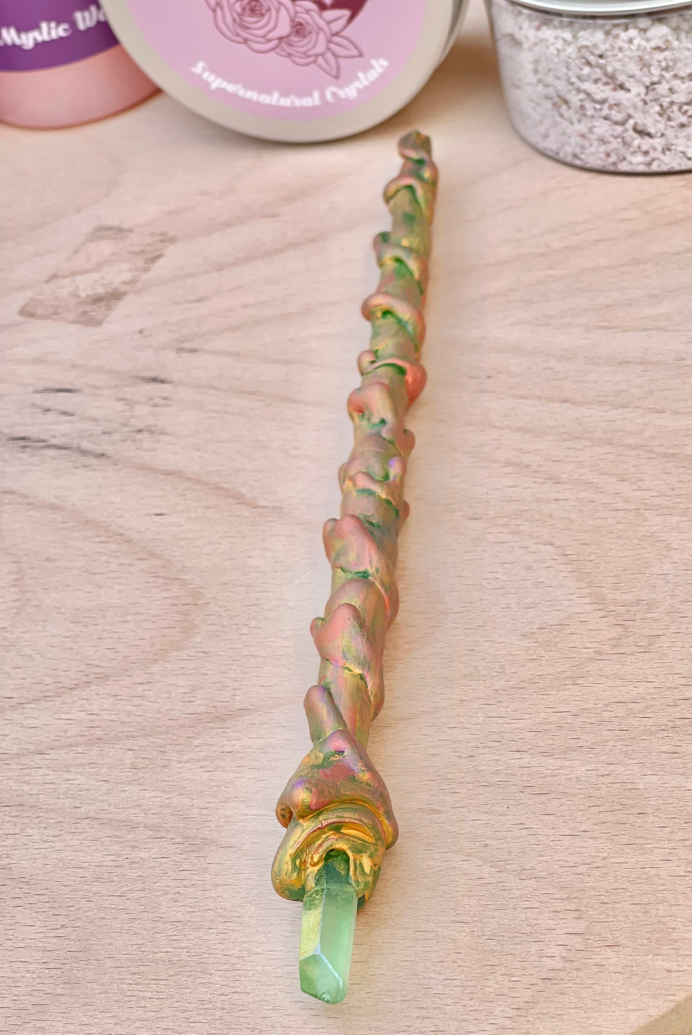 Handmade Traditional on sale Laurel Wand with Crystals